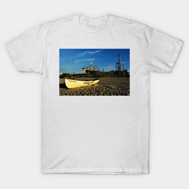 Lifeguard LIfeboat Ocean City New Jersey T-Shirt by JimDeFazioPhotography